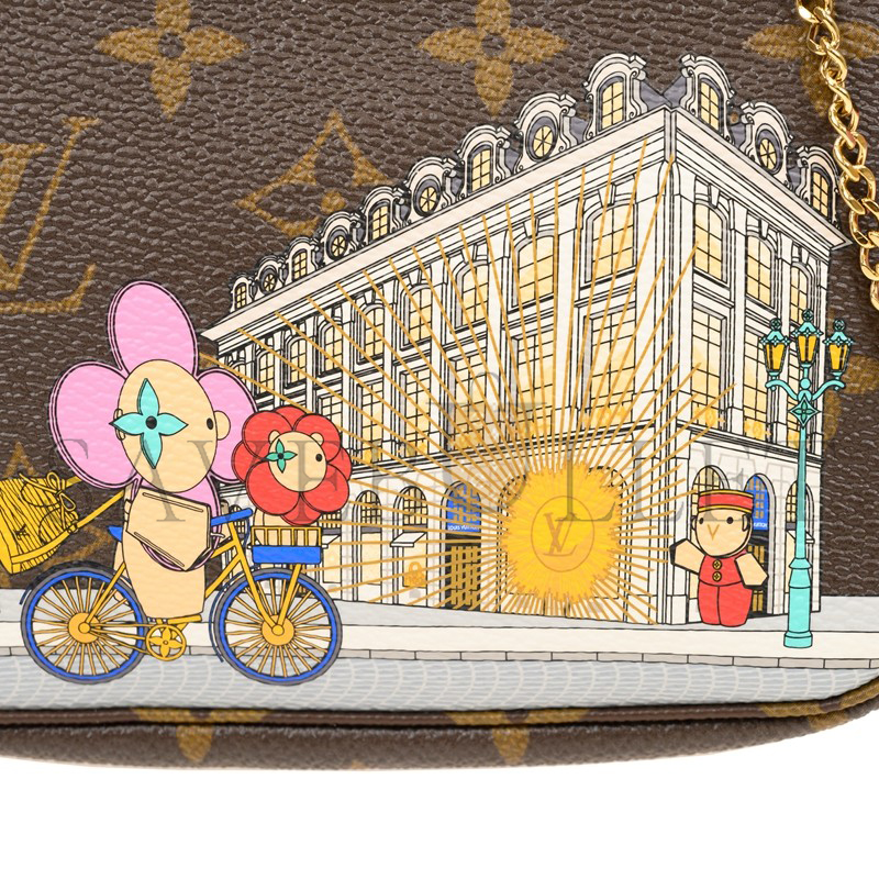 LOUIS VUITTON MINI DOUBLE ZIP POCHETTE M81760 (15.5*10.5*4cm) 